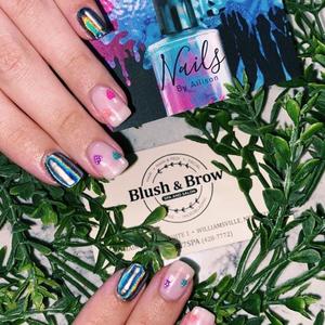 Chrome Nail Art | Blush & Brow