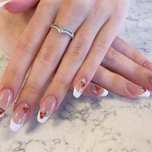 Cherry French Tips | Blush & Brow