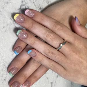 Colorful French Tip | Blush & Brow